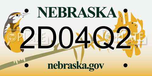 2D04Q2 Nebraska License Plate