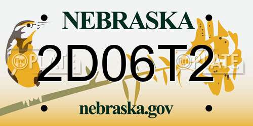 2D06T2 Nebraska License Plate