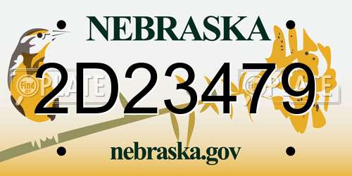 2D23479 Nebraska License Plate