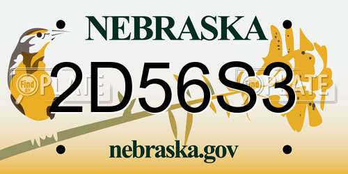 2D56S3 Nebraska License Plate