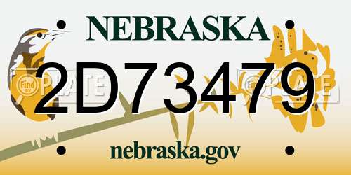 2D73479 Nebraska License Plate