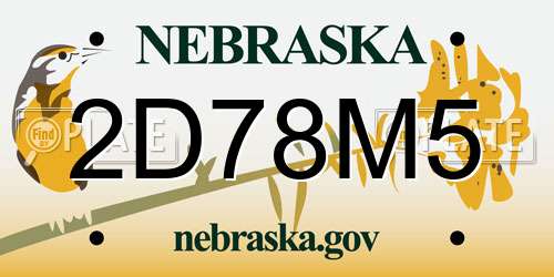 2D78M5 Nebraska License Plate