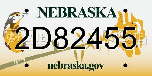 2D82455 Nebraska License Plate