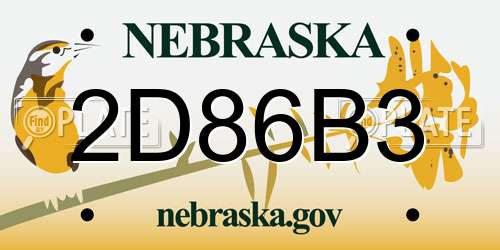 2D86B3 Nebraska License Plate
