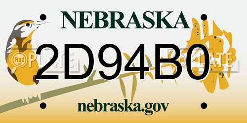 2D94B0 Nebraska License Plate