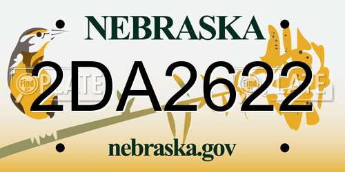 2DA2622 Nebraska License Plate