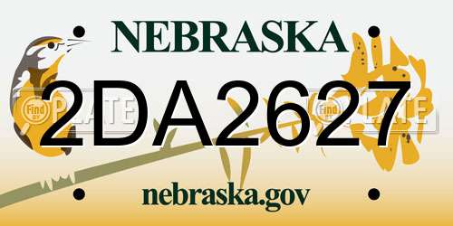 2DA2627 Nebraska License Plate