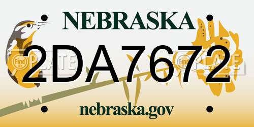 2DA7672 Nebraska License Plate