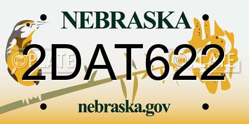 2DAT622 Nebraska License Plate