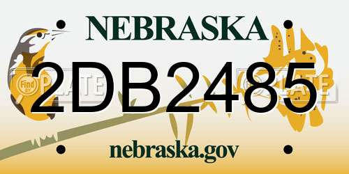 2DB2485 Nebraska License Plate