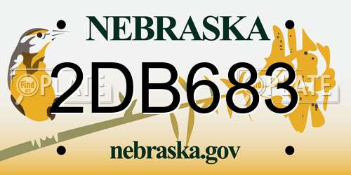 2DB683 Nebraska License Plate