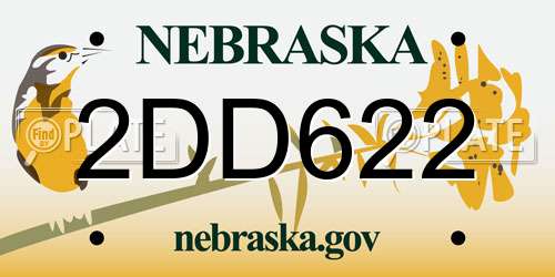2DD622 Nebraska License Plate