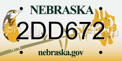 2DD672 Nebraska License Plate