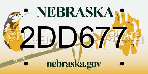 2DD677 Nebraska License Plate