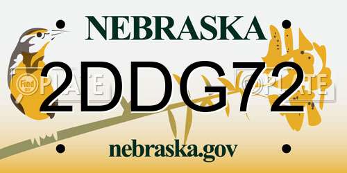 2DDG72 Nebraska License Plate