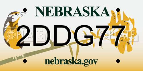 2DDG77 Nebraska License Plate
