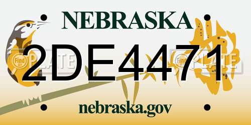 2DE4471 Nebraska License Plate