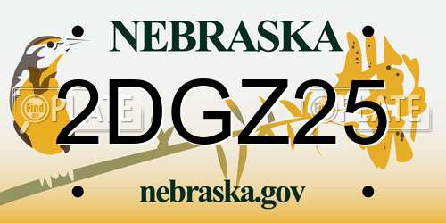 2DGZ25 Nebraska License Plate