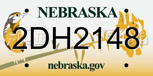 2DH2148 Nebraska License Plate