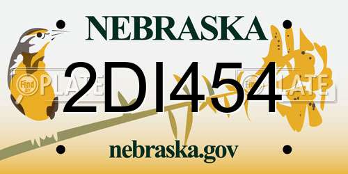 2DI454 Nebraska License Plate