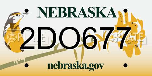 2DO677 Nebraska License Plate