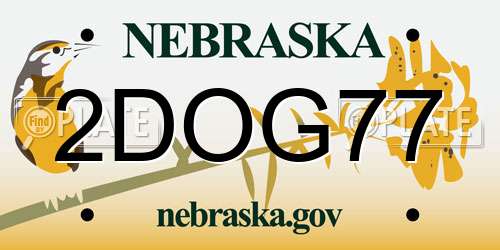 2DOG77 Nebraska License Plate