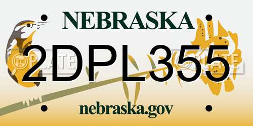 2DPL355 Nebraska License Plate