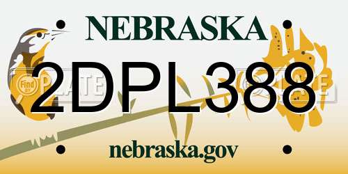 2DPL388 Nebraska License Plate