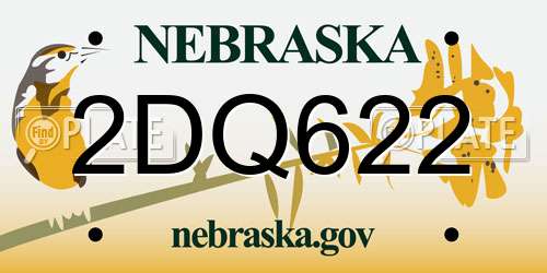 2DQ622 Nebraska License Plate