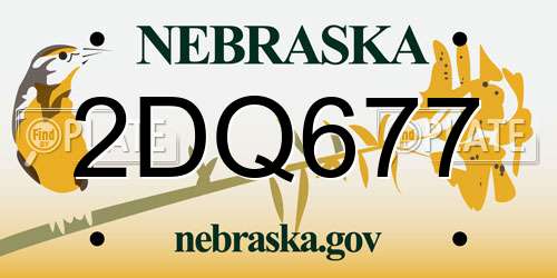 2DQ677 Nebraska License Plate
