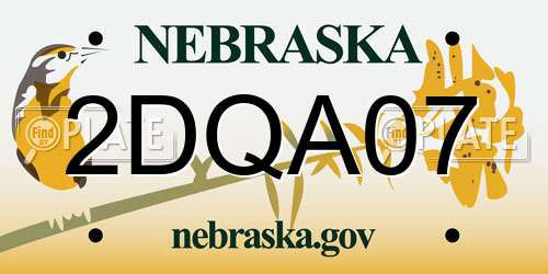 2DQA07 Nebraska License Plate