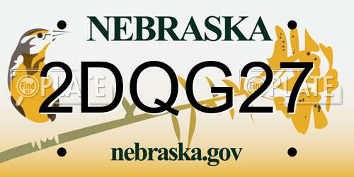 2DQG27 Nebraska License Plate