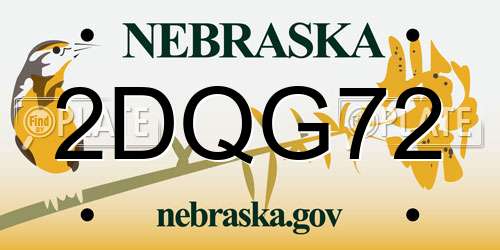 2DQG72 Nebraska License Plate