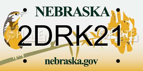 2DRK21 Nebraska License Plate