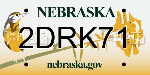 2DRK71 Nebraska License Plate