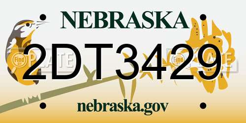 2DT3429 Nebraska License Plate
