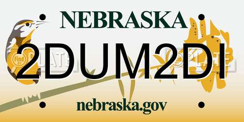 2DUM2DI Nebraska License Plate