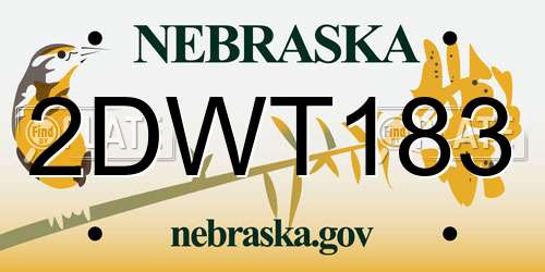 2DWT183 Nebraska License Plate
