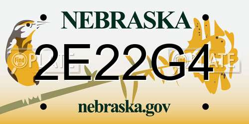 2E22G4 Nebraska License Plate