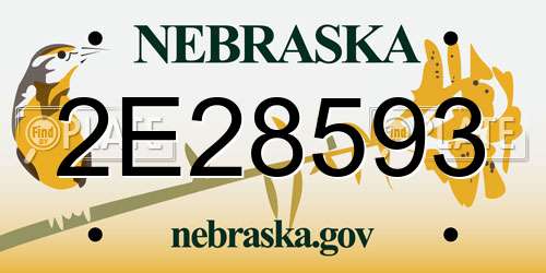 2E28593 Nebraska License Plate