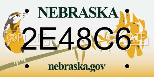2E48C6 Nebraska License Plate