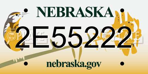 2E55222 Nebraska License Plate