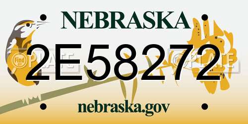 2E58272 Nebraska License Plate