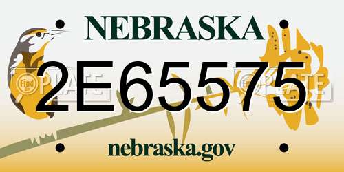 2E65575 Nebraska License Plate