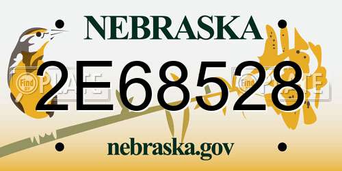 2E68528 Nebraska License Plate