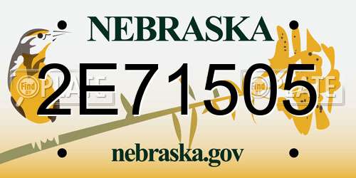 2E71505 Nebraska License Plate