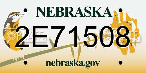 2E71508 Nebraska License Plate