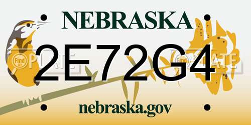 2E72G4 Nebraska License Plate