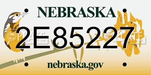 2E85227 Nebraska License Plate