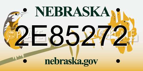 2E85272 Nebraska License Plate